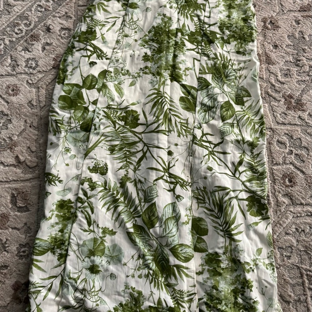 Green Leaf Print Women's Dress
